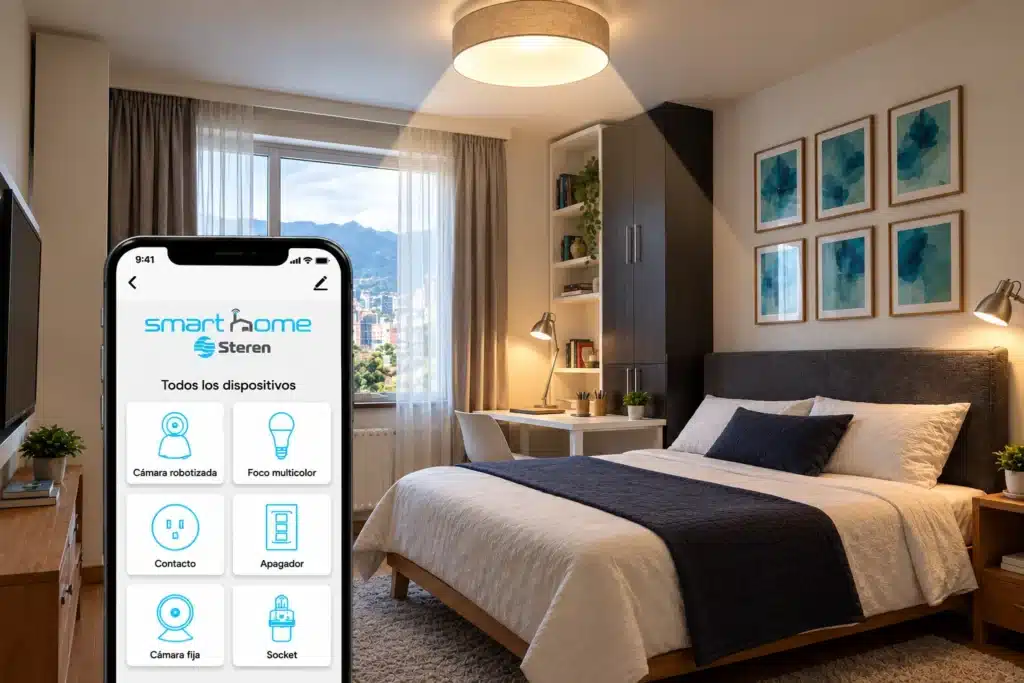 Configuración de un interruptor smart desde una aplicación móvil.